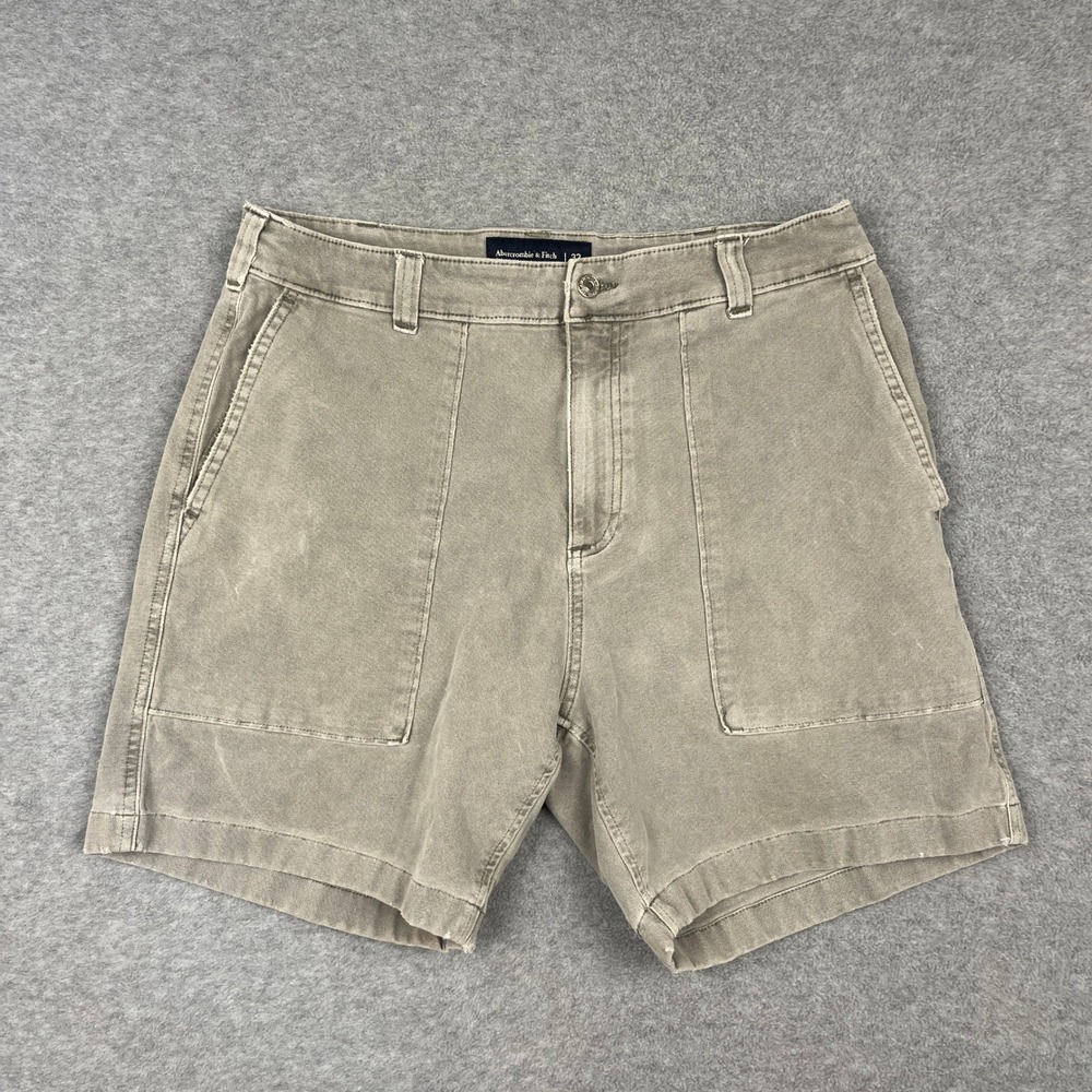 Abercrombie & Fitch Shorts Mens 32 Gray Utility Flat Front Pockets